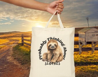 Bolsa de lona con diseño de perezoso: bolsa ecológica para la compra