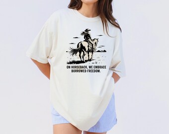 Cowgirl Horse T-Shirt | Western Riding Tee, Comfort Colors