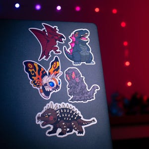 Yokai Godzilla!! 5-Pack vinyl waterproof stickers! Made by Splime Arts