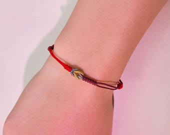 Handmade Red Cord Protection Bracelet, Lucky Knot Jewelry