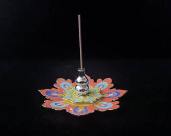 Mandala Incense Holder – Colorful Lotus Flower Incense Burner, Boho Meditation Altar Decor, Spiritual Gift