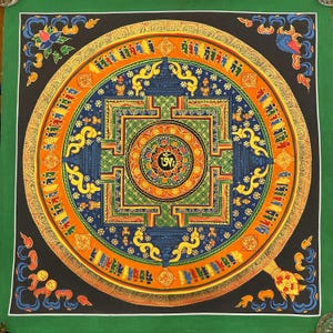 Hand-Painted Tibetan Mandala Thangka: Traditional Buddhist Art, 50cm