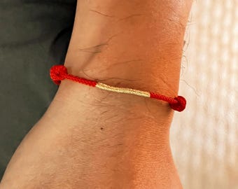 Handmade Red Cord Protection Bracelet, Lucky Knot Jewelry