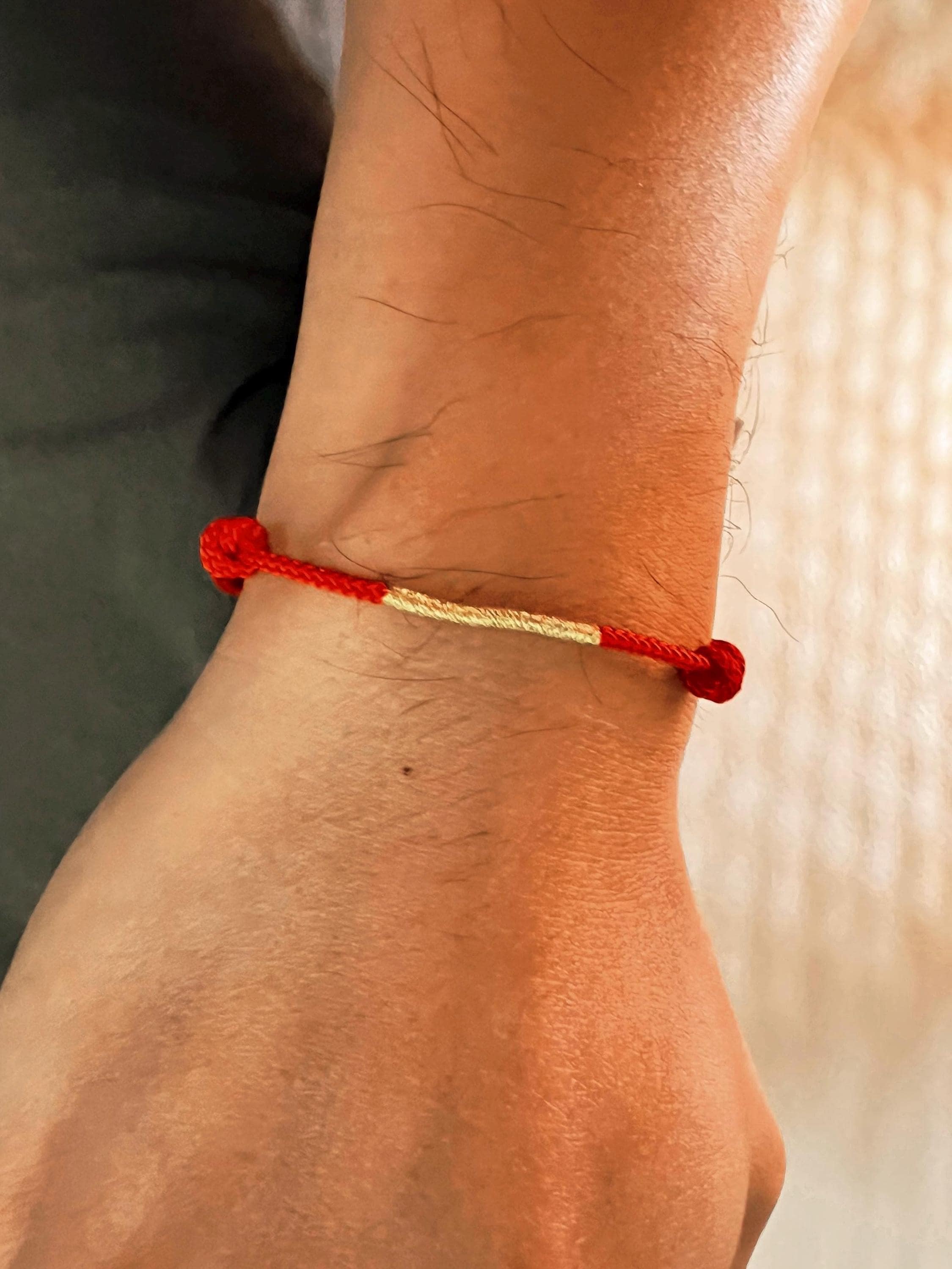 Handmade Red Cord Protection Bracelet, Lucky Knot Jewelry