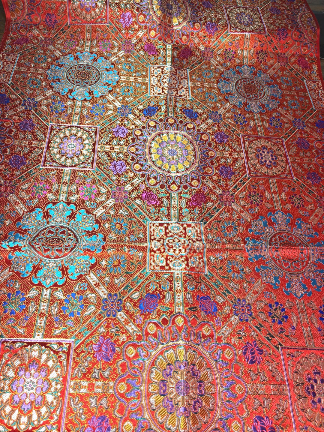 Tibetan Silk Brocade Fabric, Altar Cloth, Asian Decor - Etsy
