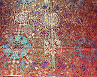 Tela de brocado de seda tibetana, mantel de altar, decoración asiática