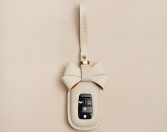 Capa de couro personalizada para chave Honda em formato de tigela, chaveiro personalizado Honda em formato de tigela.