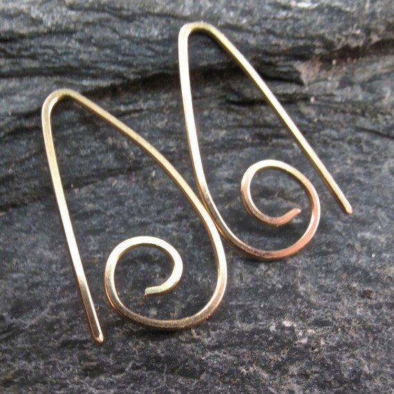 14k GOLD HOOP earrings . goldfilled small sleeper . ear wire . minimal earrings.  nickel free. child. rose gold . yellow gold  No.00E302