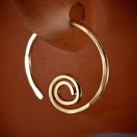 Small Hammered Hoop. Choose Metal. Gold Silver Niobium. Cecile Stewart Jewelry No.00E297