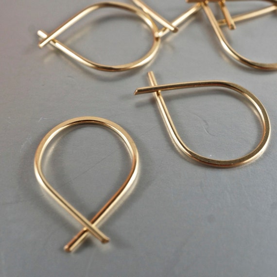 Tiny Hoop Earrings - Sleepers - Extra Small earrings - Tiny  Earrings  -  Argentium - Gold - Niobium - Christian Earrings o.00E171