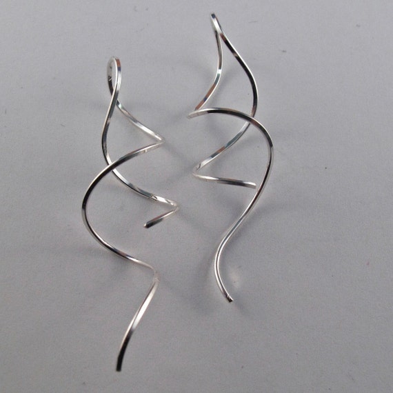 Ear Spiral. Spiral Twist Earring. Dangle Earrings. Threader Earrings. Nickel Free Etsy Cecile Stewart Jewelry