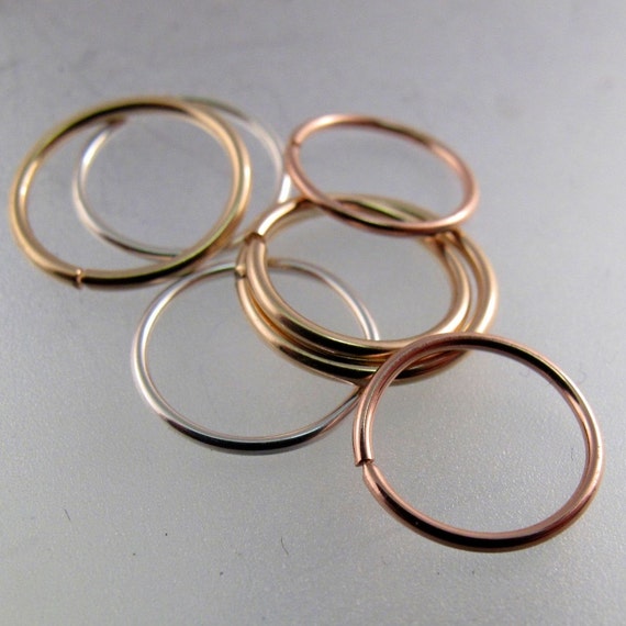 PIERCING NOSE. RING. cartilage ring. septum . hoop earring. sleeper. ear. 20 gauge. gold filled. niobium. sterling silver. Outer diameter.