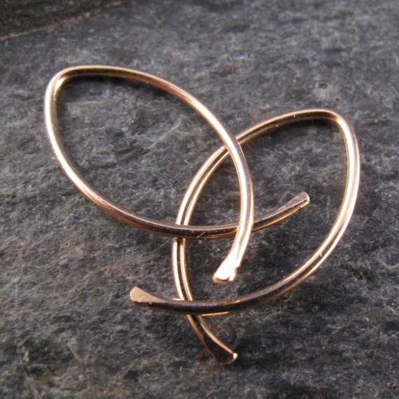 Small Gold Earrings. Threader Earrings . Inch Earrings. Sleepers. Fish Hoop. Kids Earrings. Lightweight Minimal Earrings. Wire No.00E292