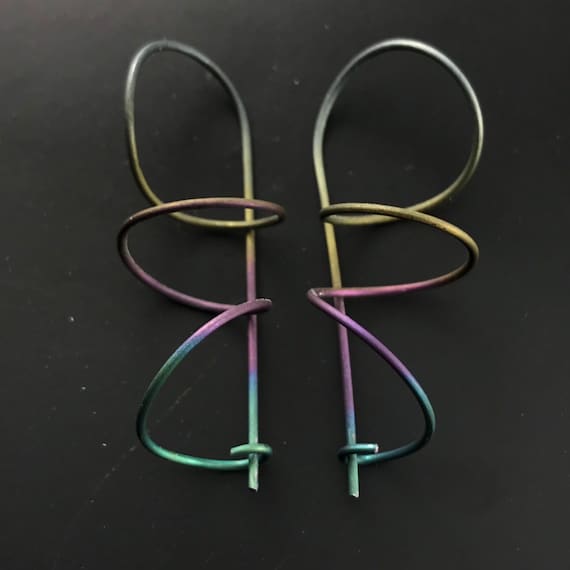 Hypoallergenic  TITANIUM  EARRINGS.  Titanium coil earrings.  Titanium spiral.  Titanium wire . sensitive ears. clasp. Nickel Free