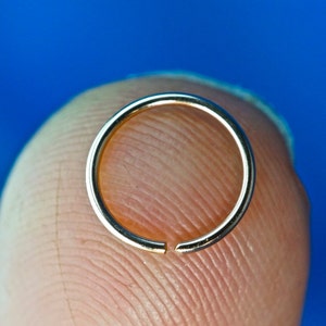 Nose ring . FINE wire.  4mm to 14mm . choose material. nose hoop. piercing. brow. endless.  No.00E278