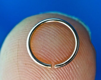 Nose ring . FINE wire.  4mm to 14mm . choose material. nose hoop. piercing. brow. endless.  No.00E278