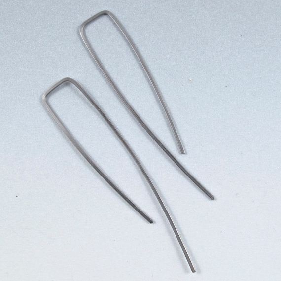 Minimal Niobium EARRINGS. Long Niobium Earrings. Simple | Etsy
