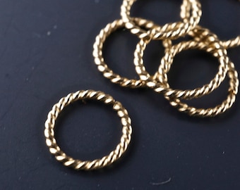 Nose Ring -   8mm -  9mm - 10mm - 11mm - 12mm gold sterling silver twist wire. outside diameter cartilage hoop  No.00E500