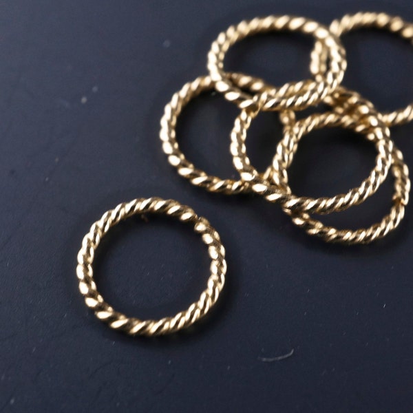 Nose Ring -   8mm -  9mm - 10mm - 11mm - 12mm gold sterling silver twist wire. outside diameter cartilage hoop  No.00E500