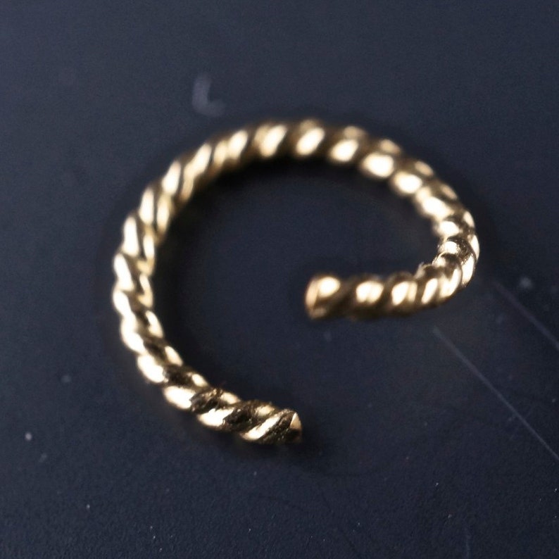 catchless earring brow 10mm hoop septum wire No.00E500 endless 20 gauge cartilage ring 14 kt GOLD twist wire piercing