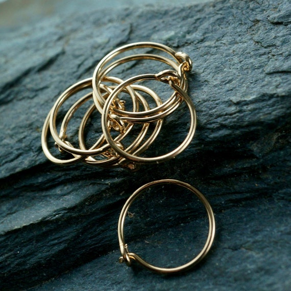 cartilage earring HOOP - gold filled - argentium sterling silver - niobium - nose. half inch - 13mm Cecile Stewart Jewelry No.00E333