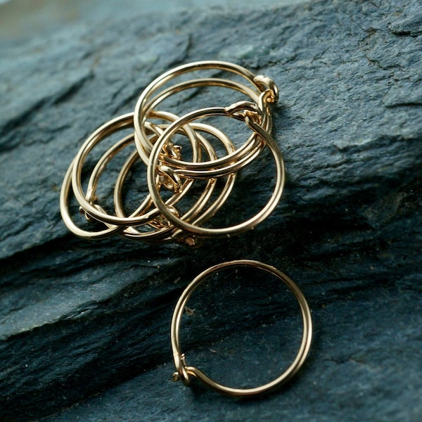 cartilage earring HOOP - gold filled - argentium sterling silver - niobium - nose. half inch - 13mm Cecile Stewart Jewelry No.00E333