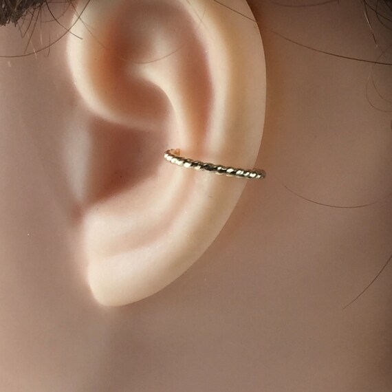 Gold Ear Cuff - Fake Cartilage Ring- Fake Nose Ring - Faux Cartilage Ring - Helix