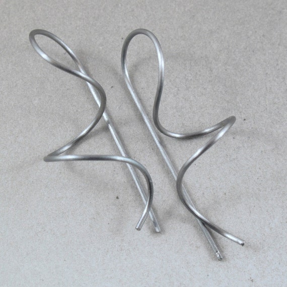 Hypoallergenic TITANIUM EARRINGS | grey wire nickel free earring by Cecile Stewart No.00E111