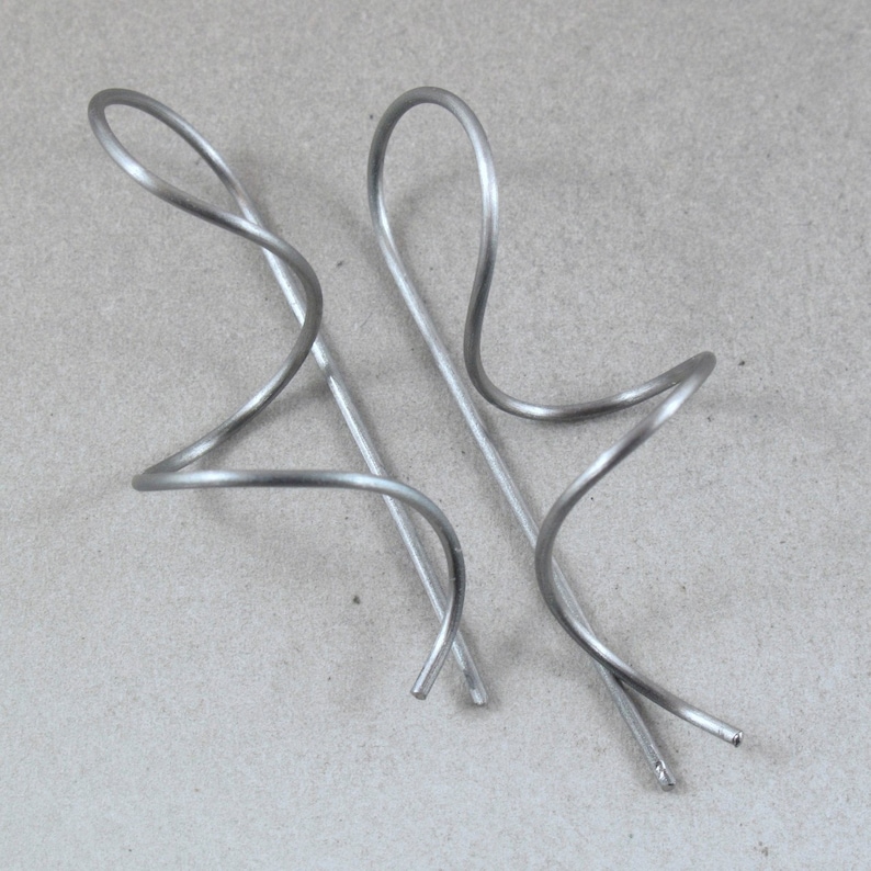 Hypoallergenic TITANIUM EARRINGS grey wire nickel free earring by Cecile Stewart No.00E111 image 3