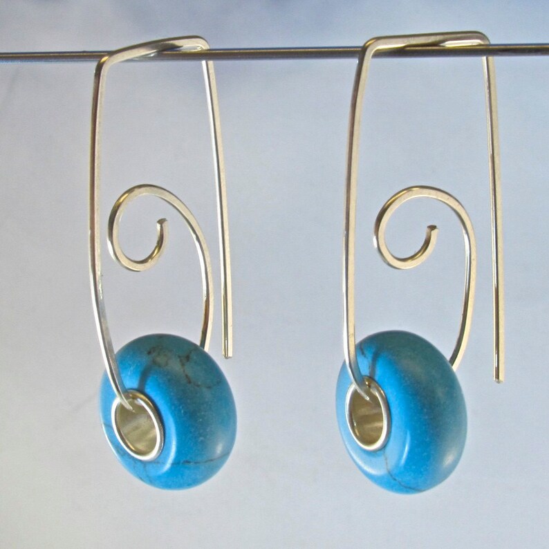 Sterling silver wire hoop earrings CHOOSE YOUR BEADS Etsy