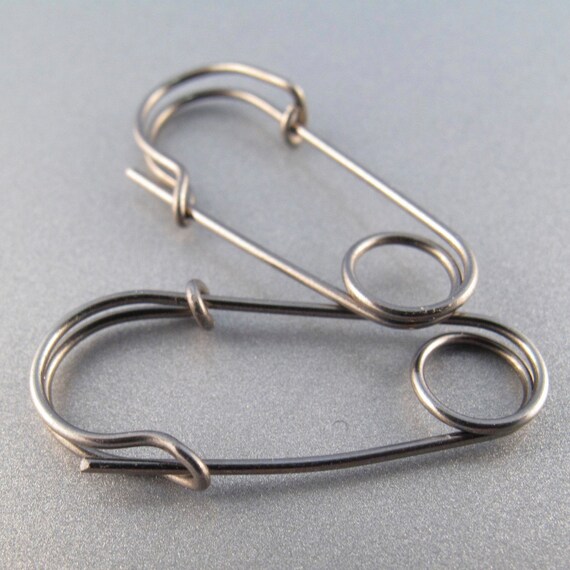Safety Pin earrings, niobium, sterling, rose gold , yellow gold
