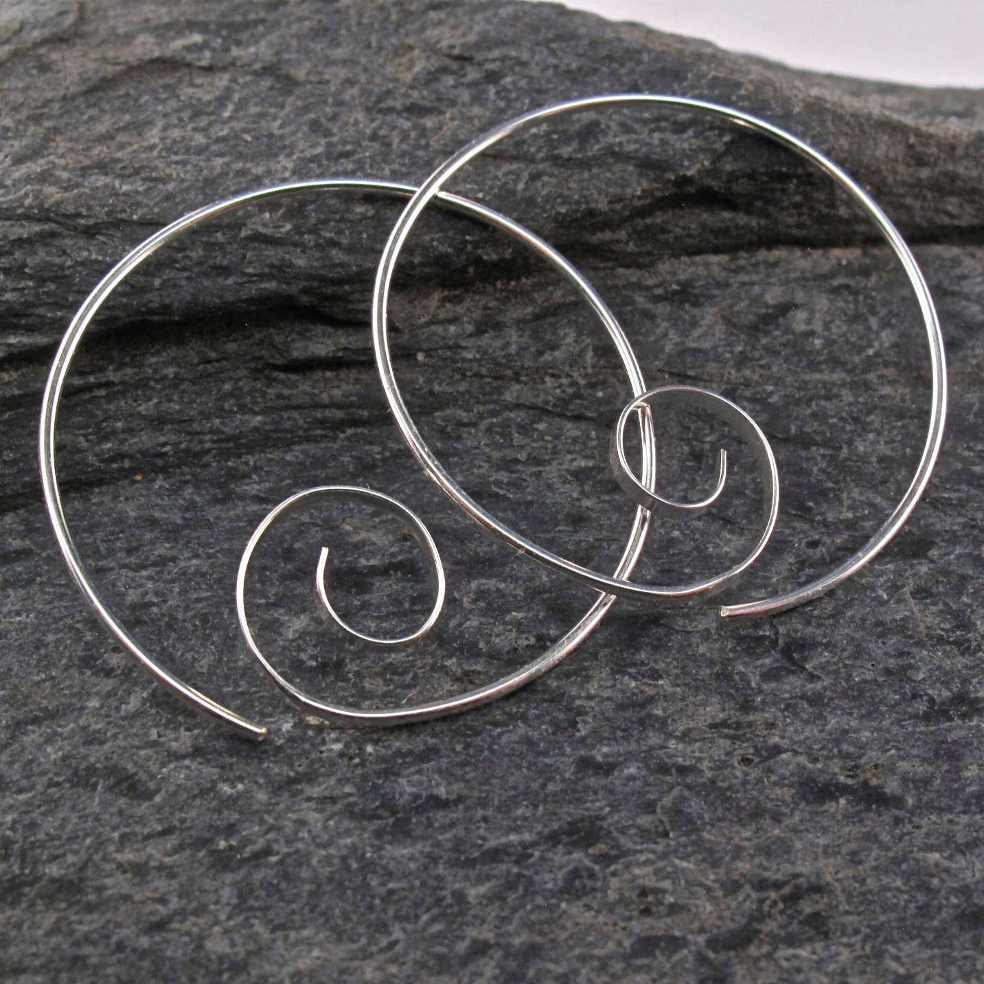 16g STERLING SILVER spiral hoop earrings 16 gauge threader earring
