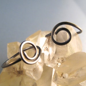 small STERLING SILVER hoop earrings cartilage erring conch hoop sleeper earrings Simple child men image 4