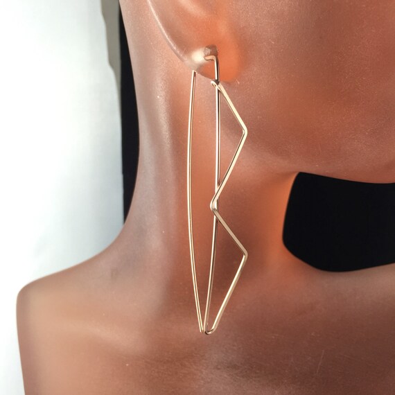 Rose Gold Earrings - Rose Gold Dangle Earrings - Rose Gold Jewelry - Minimalist Earrings - Handmade by Cecile Stewart Jewelry