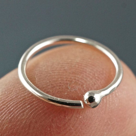 Tiny Silver HOOP earring 20g, 19g, 18g, 16 gauge SINGLE Earring. Sterling Silver Argentium Sterling Septum. Cartilage. Child. Nose. Sleeper