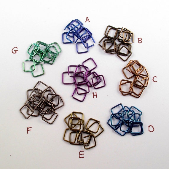 Niobium Septum. Niobium CARTILAGE Hoop. Niobium Conch - Square HOOP - Nose Ring -  Piercing - Geometric - Coloured Niobium Jewelry