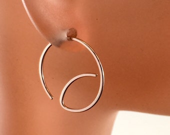 Small Rose Gold HOOP Earrings. Rose Gold Earrings. Inch Earring . interchangeable . nickel free  Cecile Stewart Jewelry Etsy No.00E166