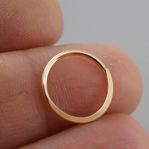 SEPTUM RING - Cartilage hoop. 18g - piercing ring - endless hoop earring  - eyebrow - nose - belly button. gold. sterling silver.