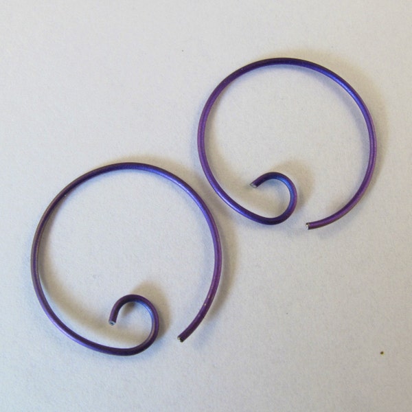 Small purple TITANIUM hoops.  titanium jewelry . everyday titanium.  metal allergies. hoops titanium. small purple hoops. mens titanium Etsy
