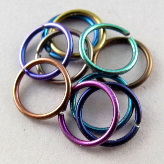 10 NIOBIUM NOSE RINGS / 8mm. piercing / ear. cartilage ring /brow ring / niobium hoop.