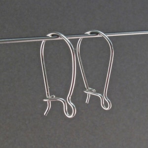 STERLING SILVER LOCKING hook earrings small  sleeper kidney ear wire . interchangeable earwires . nickel free No.00E171