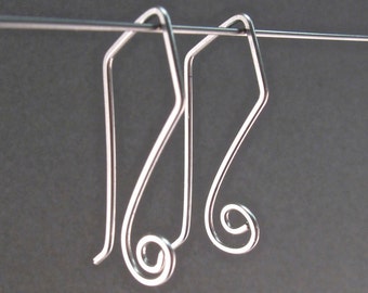 STERLING SILVER EARRINGS. Earring Hooks.  Interchangeable Earrings. sleeper ear wires. Shepherd Hooks  .   No.00E164