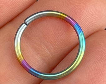 14g Niobium SEPTUM RING  Hoop - Nose Ring - Septum Jewelry Cartilage  Niobium Anodized Seamless  Cartilage Lip Helix Daith Tragus Piercing