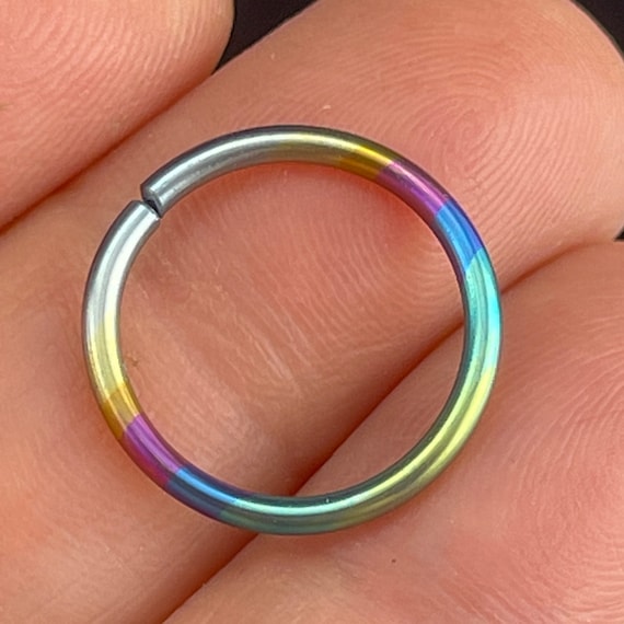 14g Niobium SEPTUM RING  Hoop - Nose Ring - Septum Jewelry Cartilage  Niobium Anodized Seamless  Cartilage Lip Helix Daith Tragus Piercing