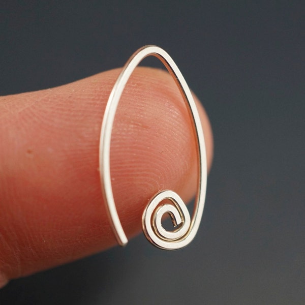 Tiny Hoop Earrings - Sleepers - Extra Small earring - Tiny Sterling Silver Earrings  -  Argentium - Goldfilled - Niobium spiral No.00E171