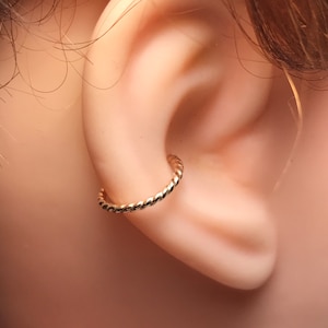14k gf gold Conch Earring Helix Hoop Earring Rook Earring Septum cartilage Inner Diameter Hoop argentium Sterling rose gold filled image 1