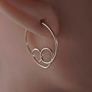 SMALL GOLD HEART hoops or alternate metal. gold filled sleeper. girl. lover. sweetheart  No.00E4