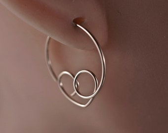 SMALL GOLD HEART hoops or alternate metal. gold filled sleeper. girl. lover. sweetheart  No.00E4