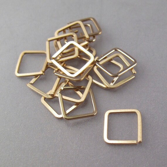 gold helix CARTILAGE ring 14k goldfilled square HOOP EARRING. septum, piercing. tragus. wire. small. nickel free No.00E300