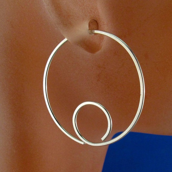 2 inch HOOP earrings nickel free 14k rose gold filled - 14k yellow gf - argentium sterling silver 925- niobium  No.00E209